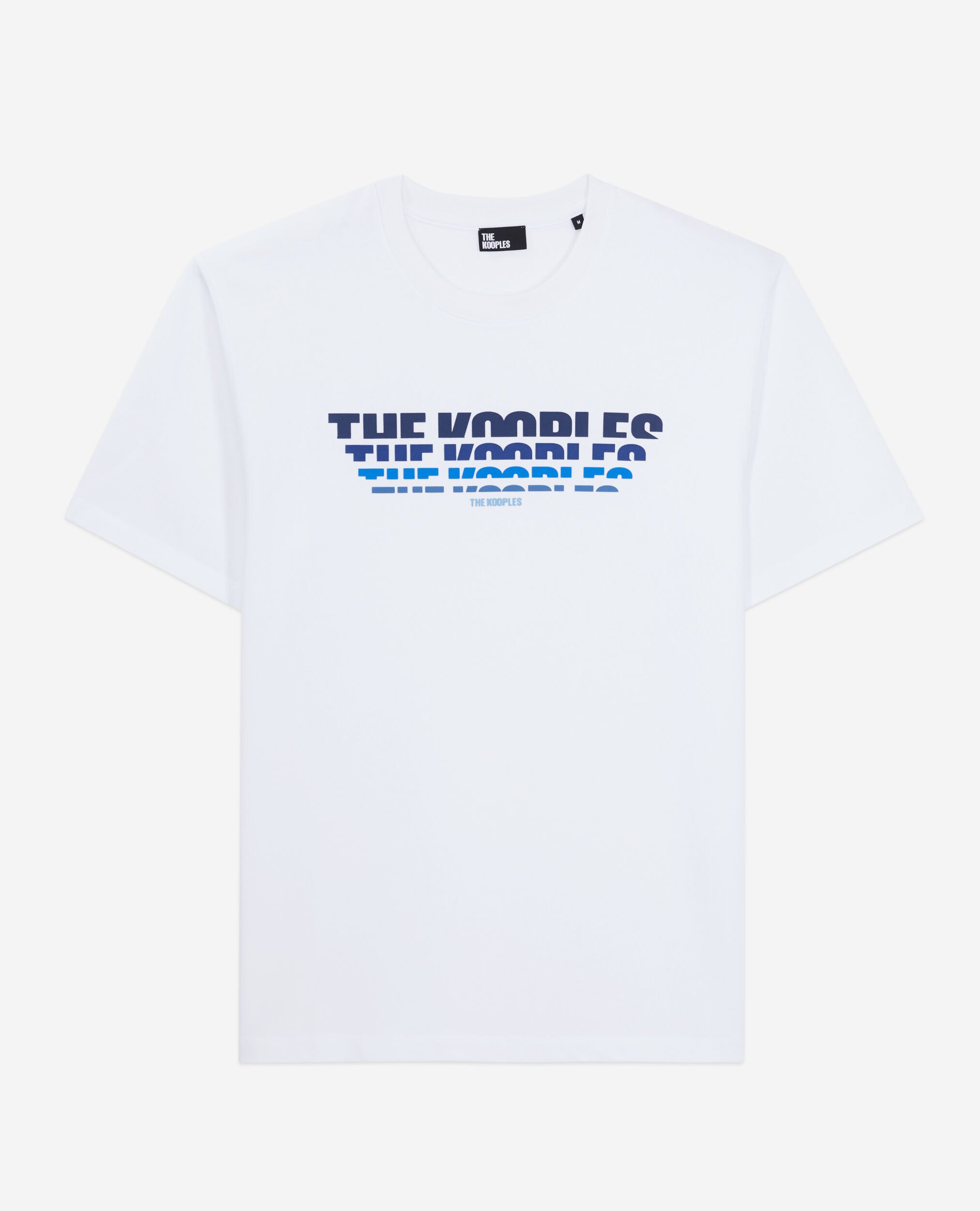 Men's white t-shirt with color gradient logo serigraphy, WHITE, hi-res image number null