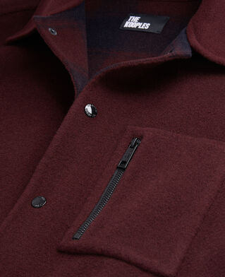 The Kooples HERREN BORDEAUX / NAVY bordeauxrote hemdjacke aus einer wollmischung