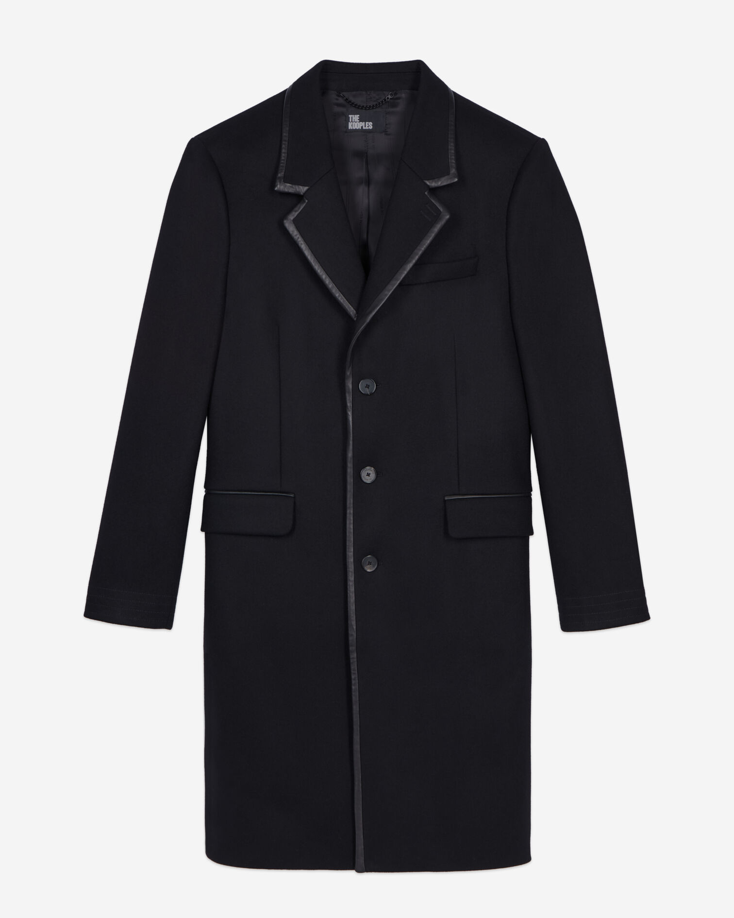 Manteau long en laine mélangée noire, BLACK, hi-res image number null