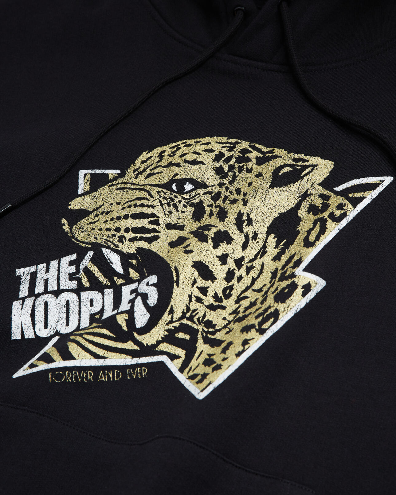 The Kooples HOMME BLACK-ANTIC GOLD sweatshirt à capuche sérigraphié tigre