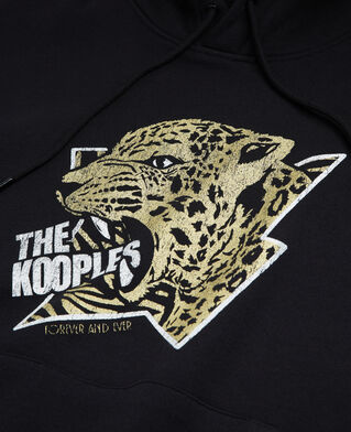 The Kooples MEN BLACK-ANTIC GOLD hoodie with a tiger screen print
