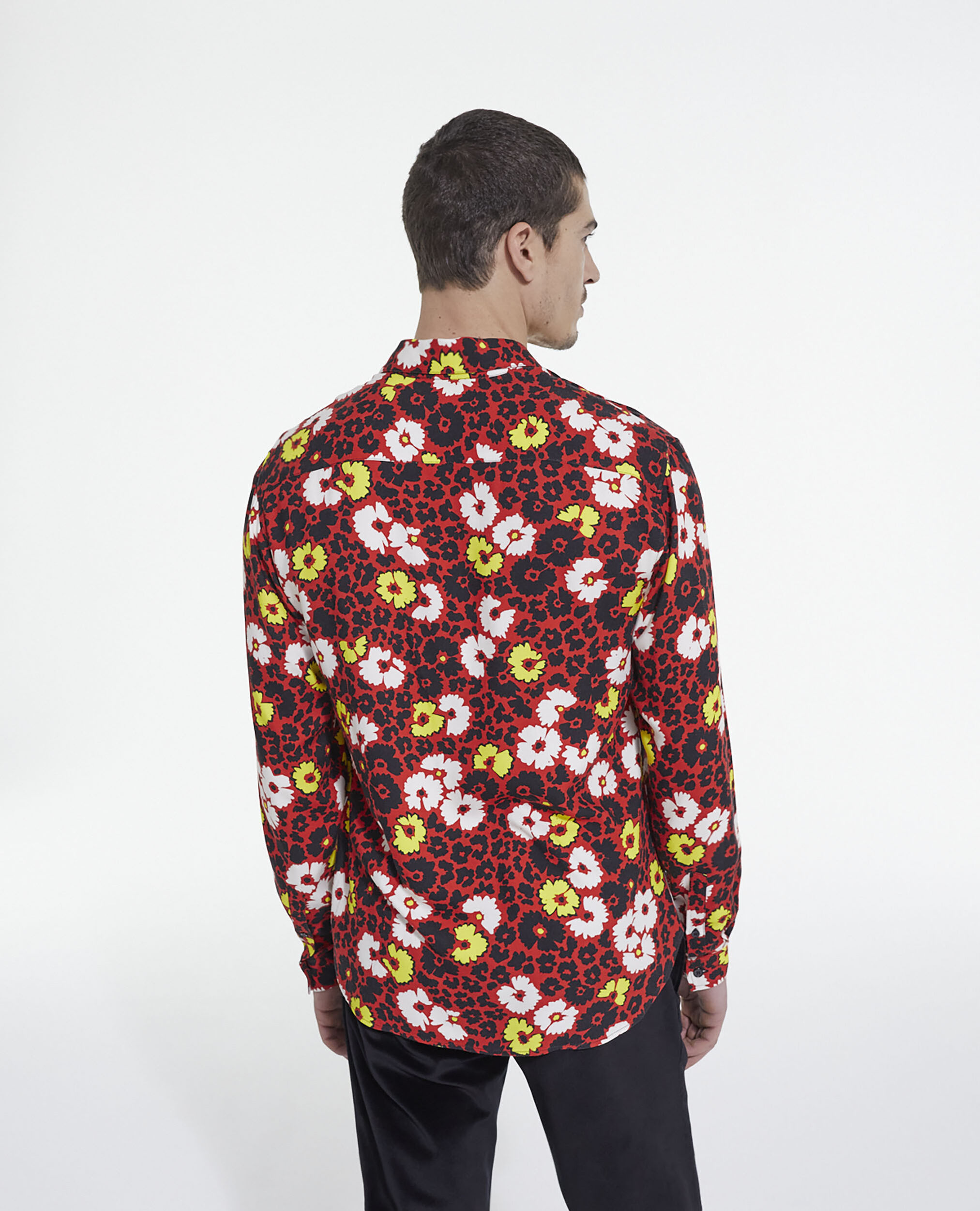 Floral print shirt with classic collar, MULTICOLORE/RED, hi-res image number null