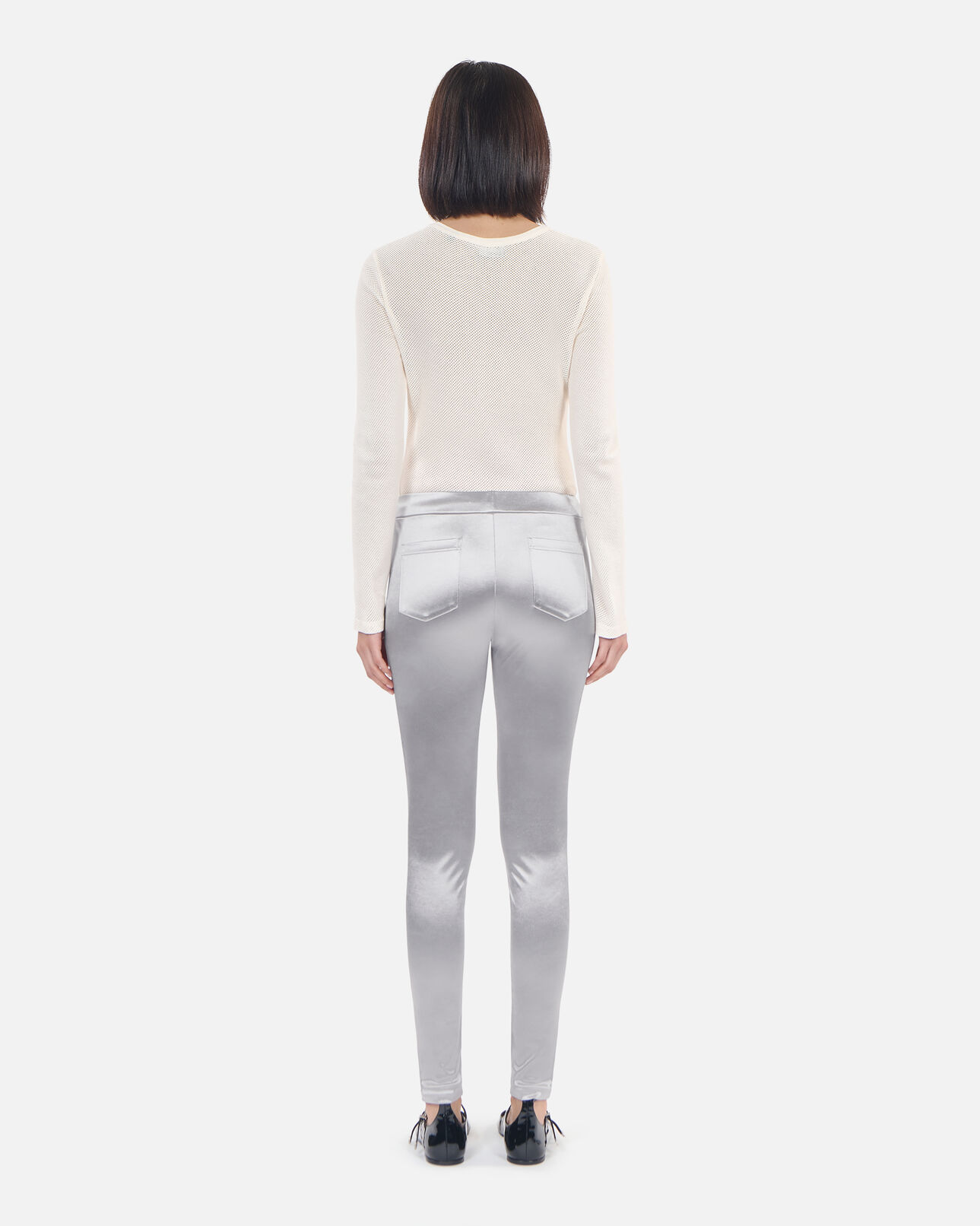 The Kooples FEMME SILVER legging satiné argenté