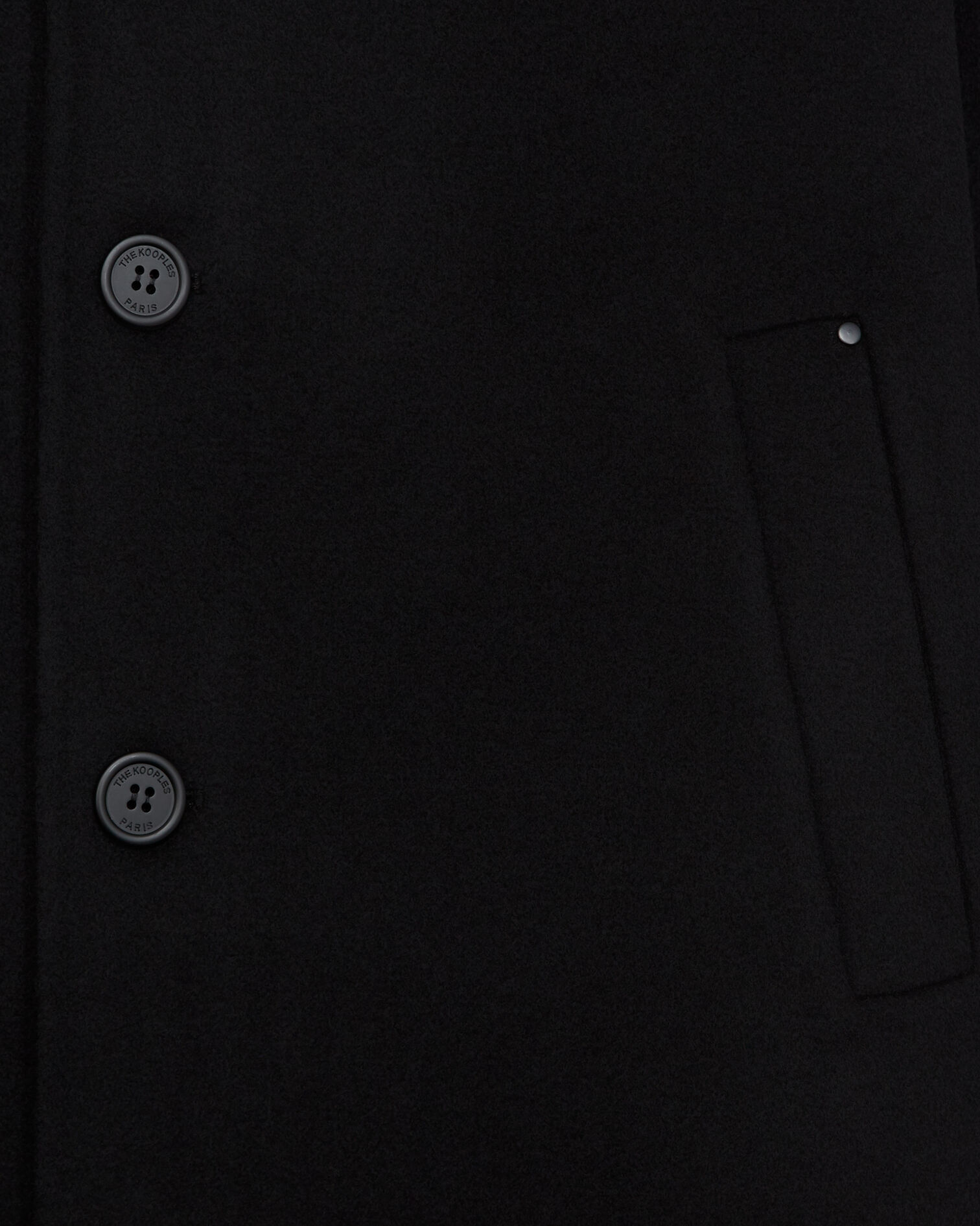 Black wool jacket with western-style fringing, BLACK, hi-res image number null