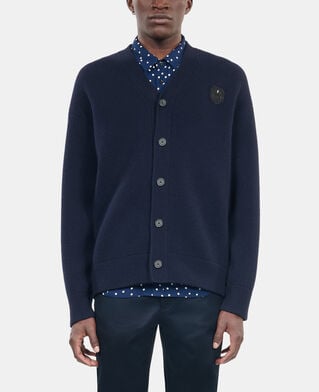 The Kooples H NAVY navy blue wool cardigan