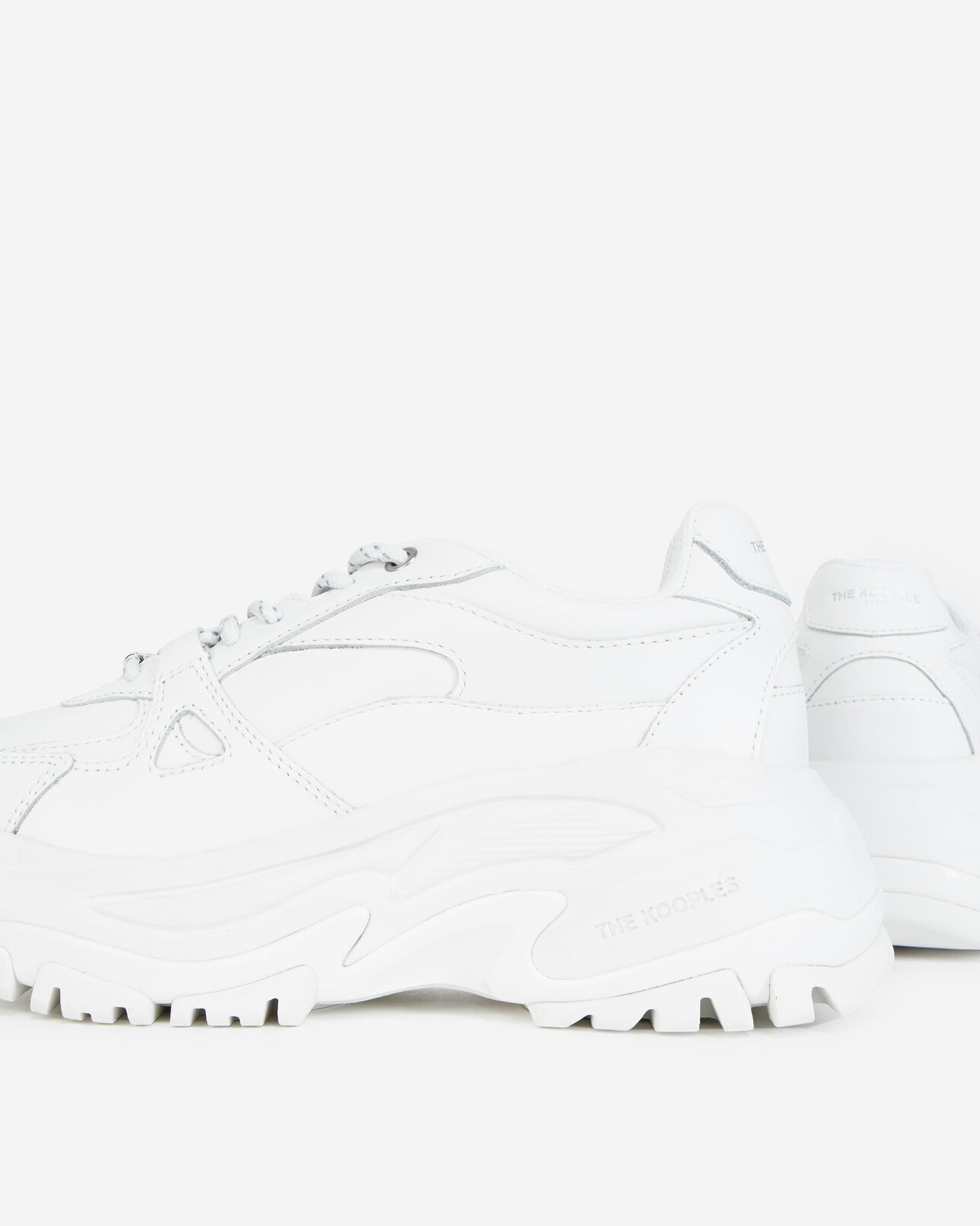 The Kooples HERREN OFF WHITE turnschuhe dick weiß glattleder