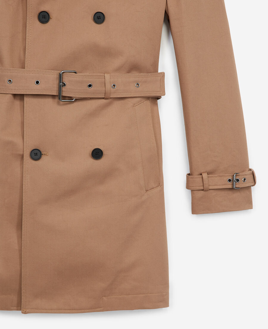 Beige belted double-breasted trench coat | The Kooples