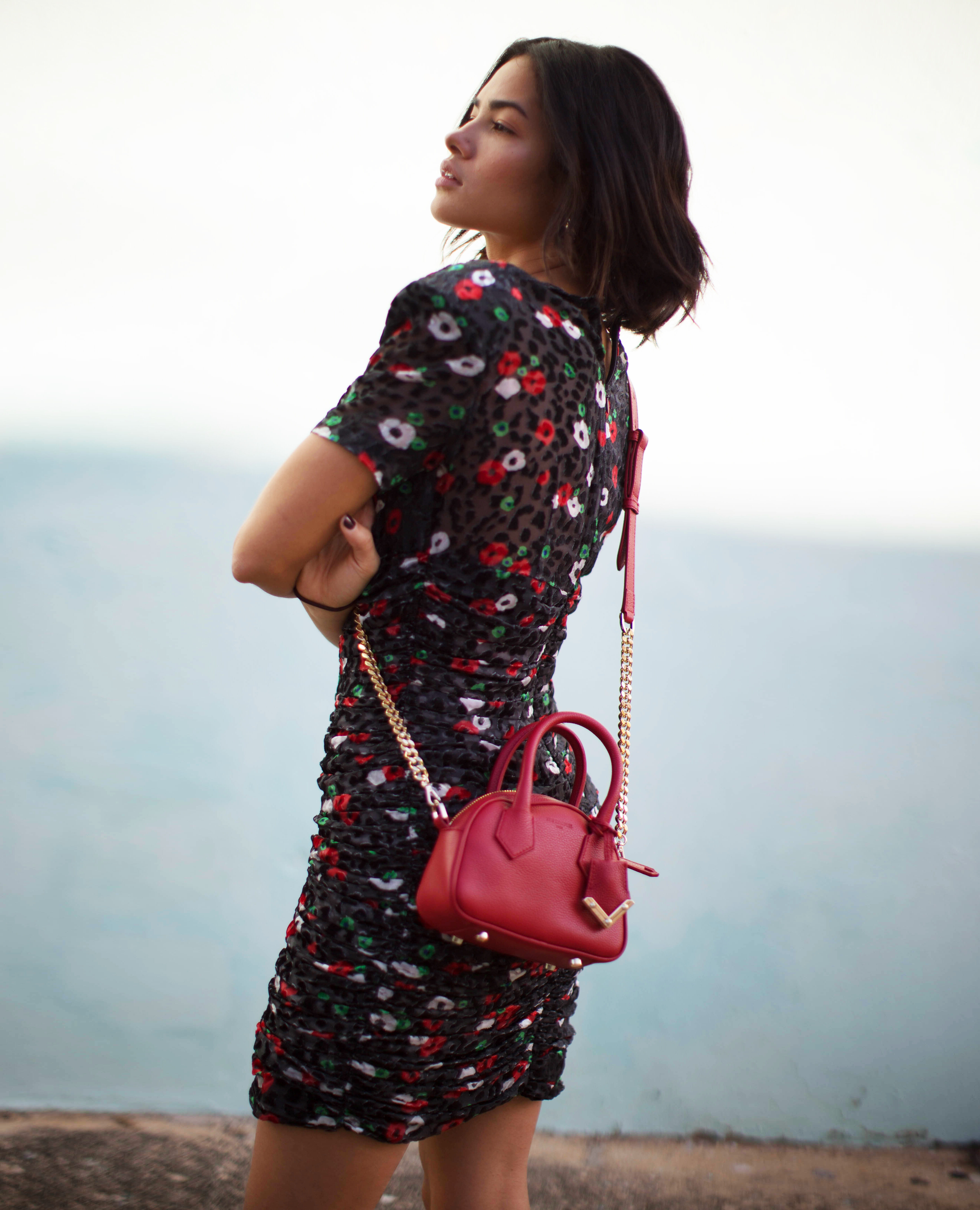 Short dress with Naive Floral print