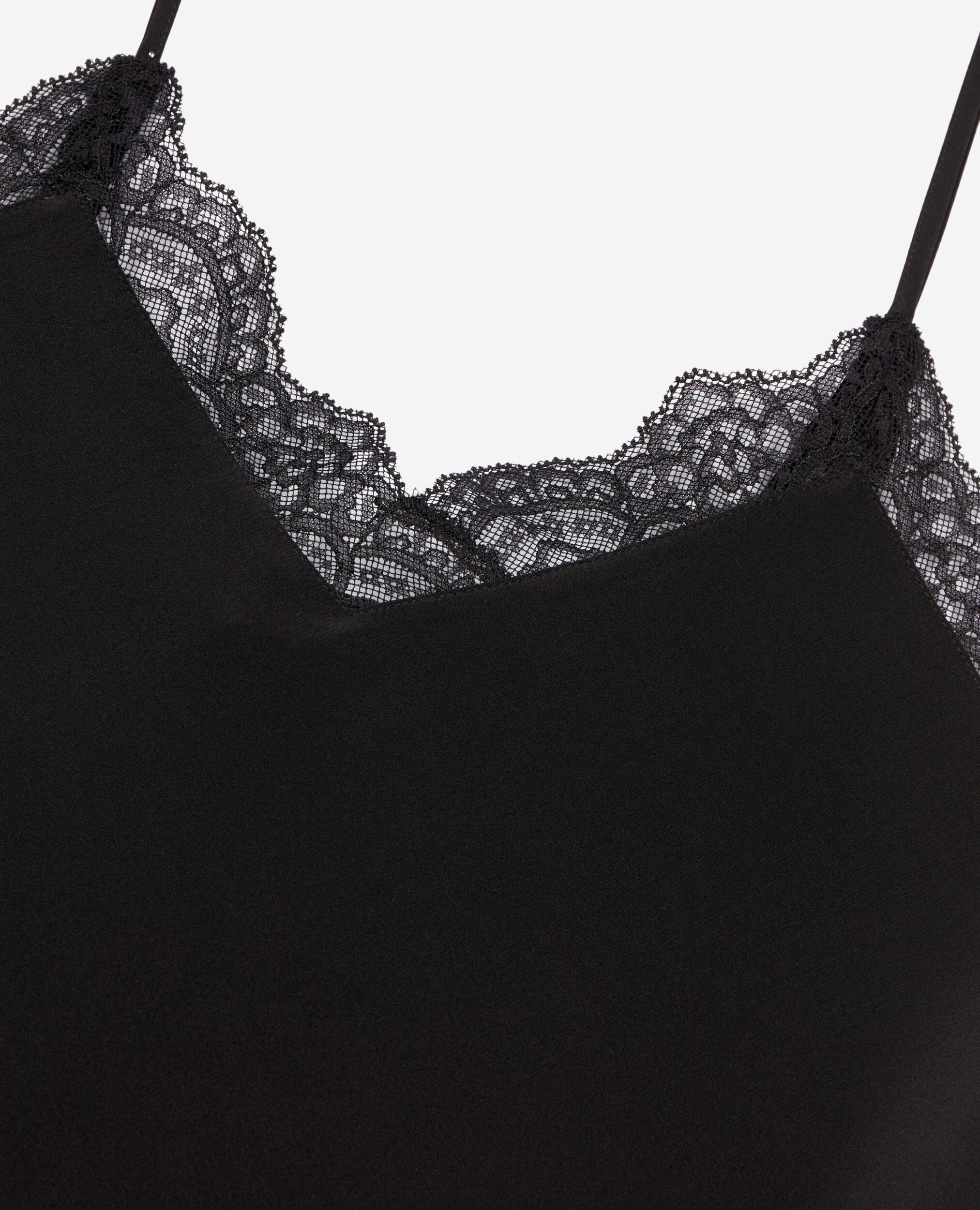 Black silk camisole, BLACK, hi-res image number null