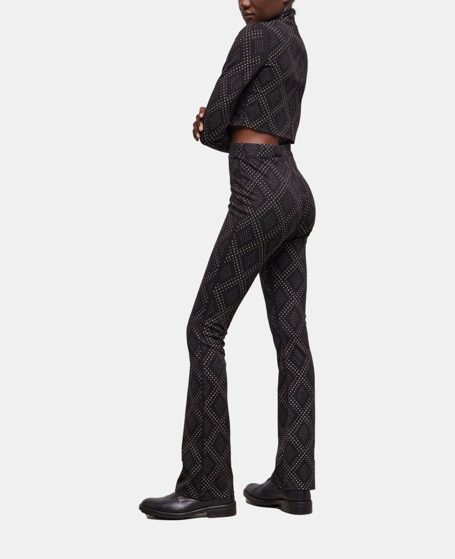 black pants with rhinestones