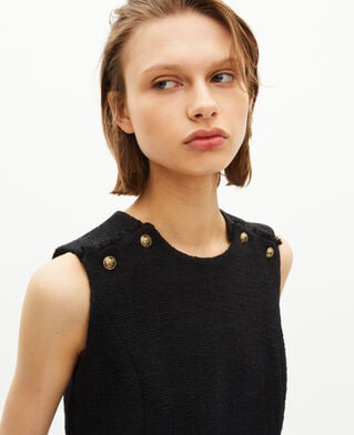 The Kooples FEMME BLACK top en tweed noir