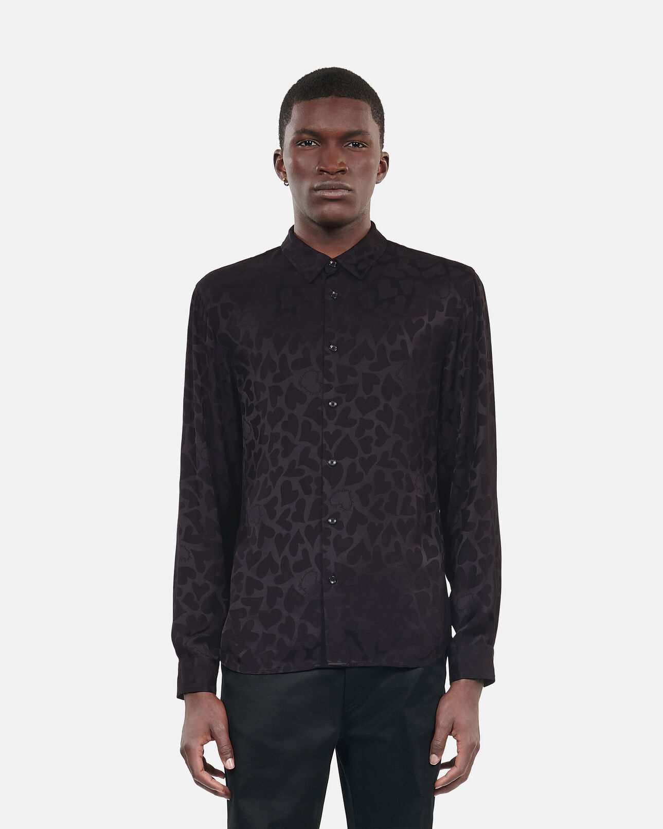 The Kooples HOMME BLACK chemise jacquard noire