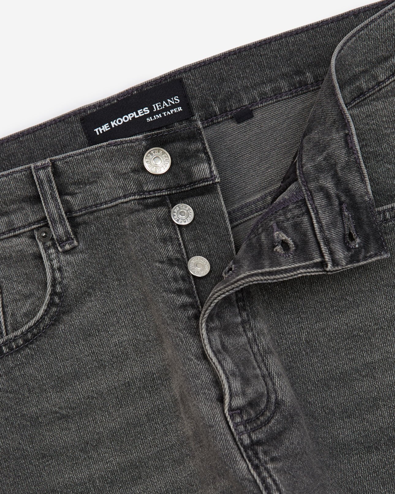 The Kooples HOMME BLACK WASHED jean délavé gris coupe slim