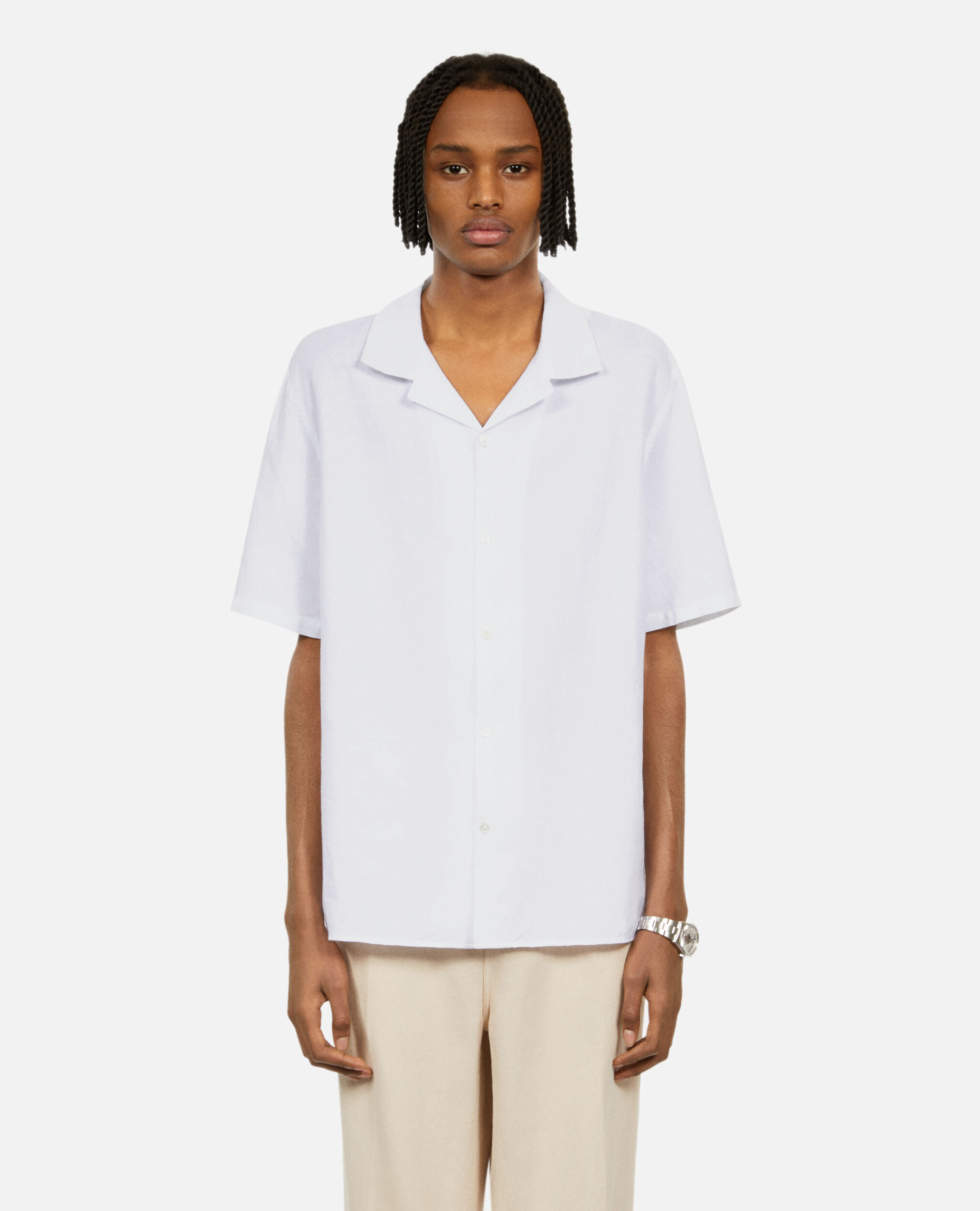 White linen shirt, WHITE, hi-res image number null