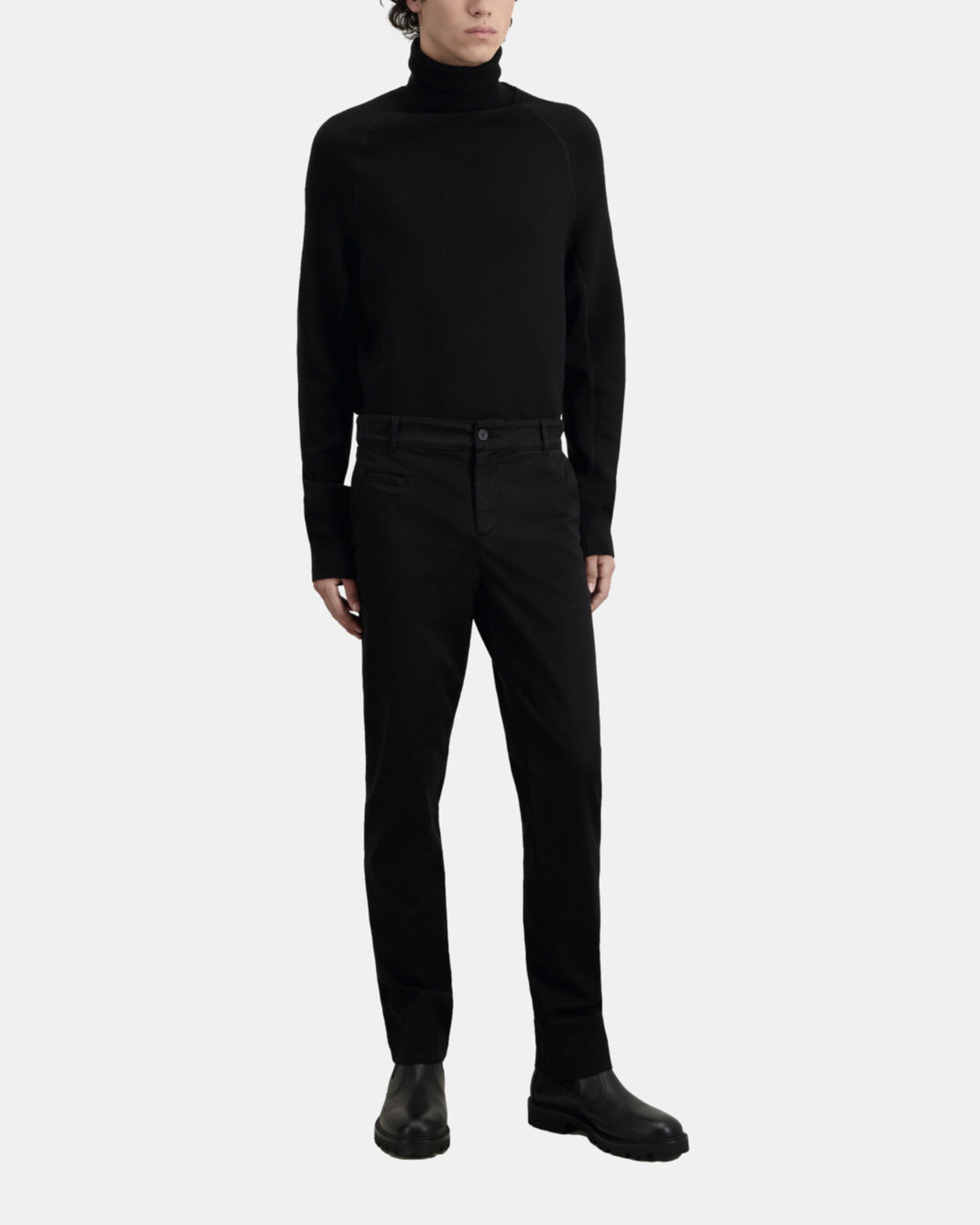 Pantalon chino noir, BLACK, hi-res image number null