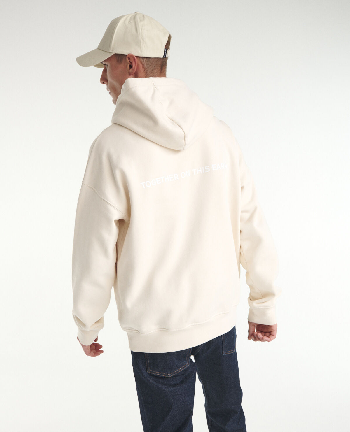 Hooded off white sweatshirt with planet motif The Kooples