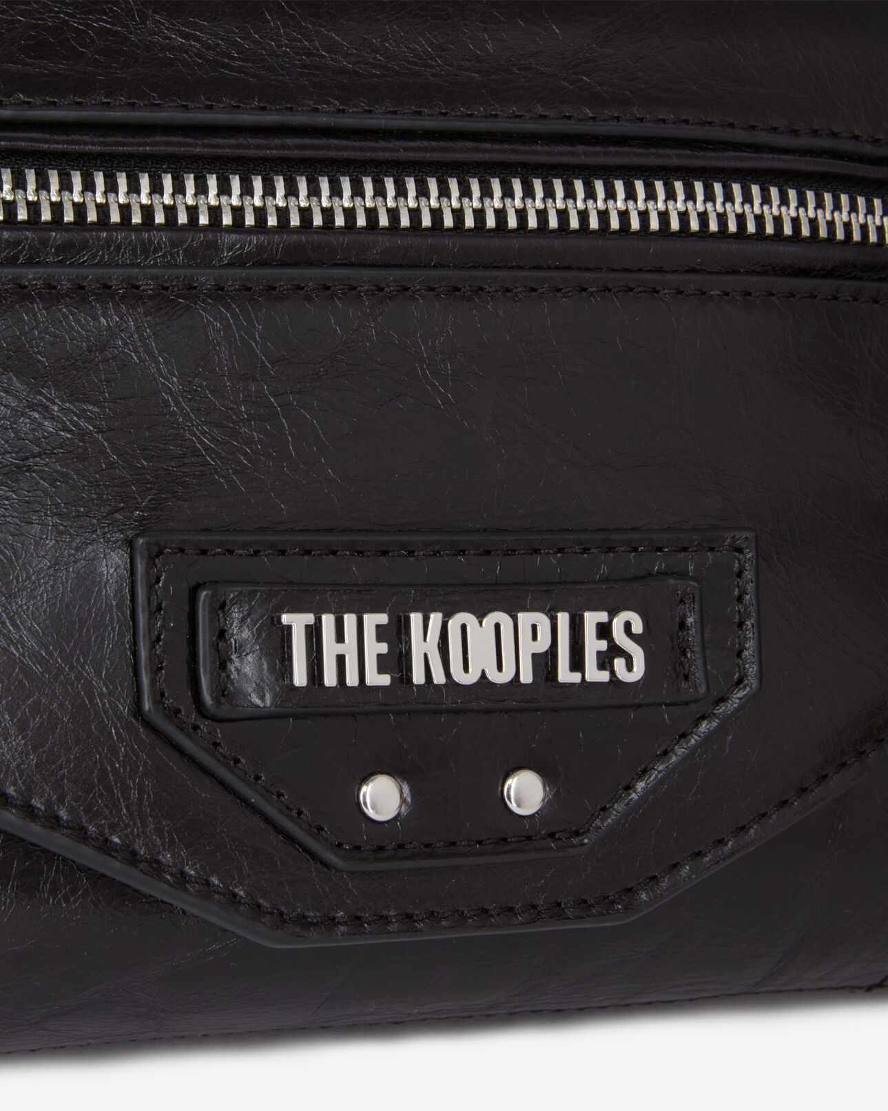 The Kooples FEMME BLACK petite pochette jill en cuir noir avec chaîne