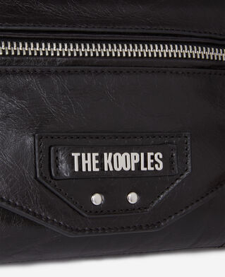 The Kooples FEMME BLACK petite pochette jill en cuir noir avec chaîne