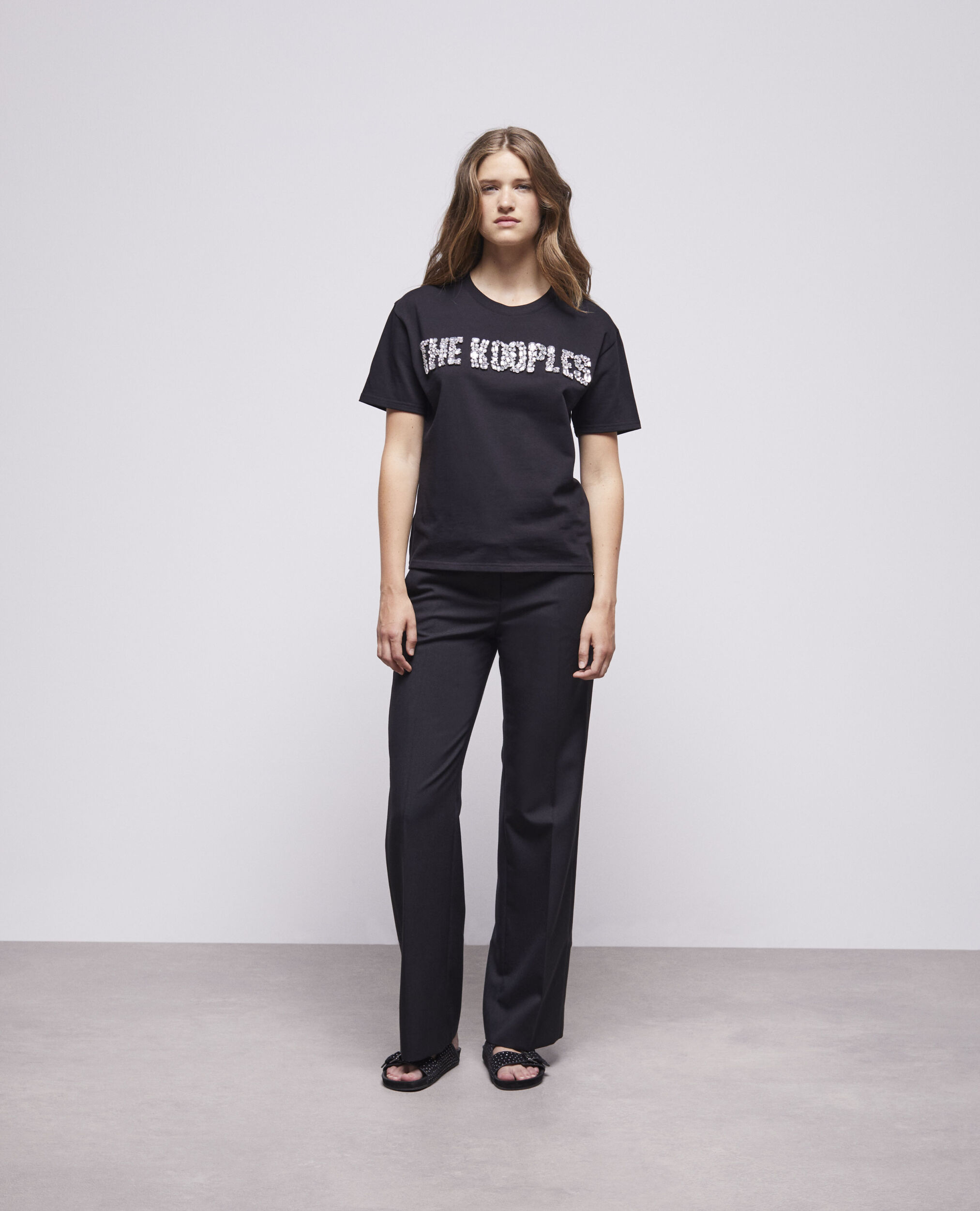 Women's the kooples logo t-shirt, BLACK, hi-res image number null