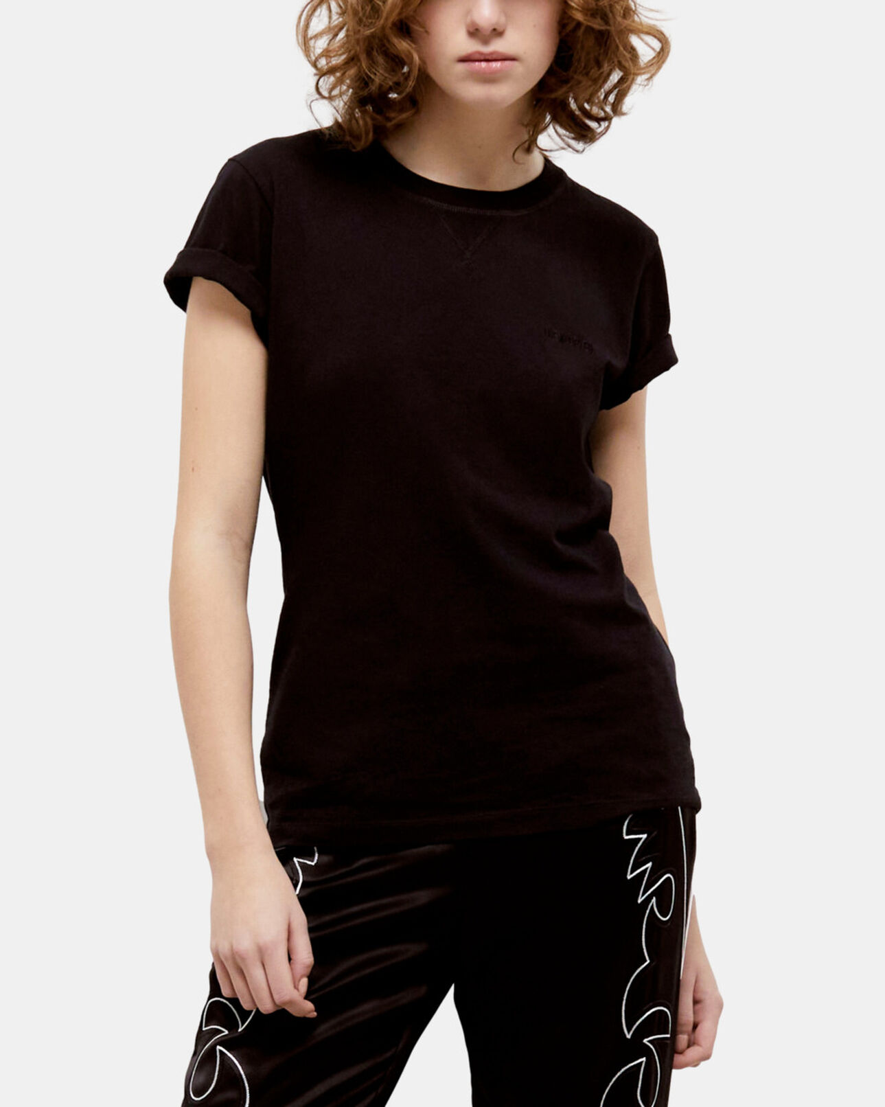 The Kooples WOMEN BLACK women's the kooples black logo t-shirt