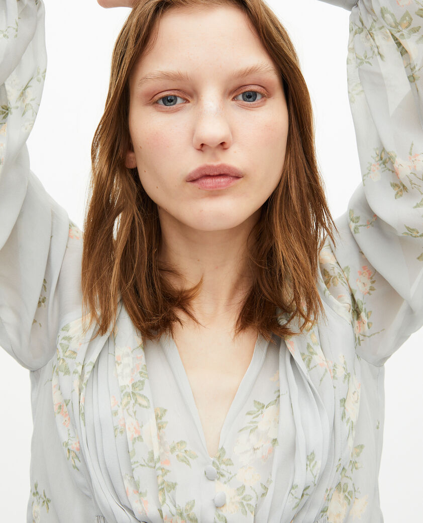 The Kooples FEMME BLUE top imprimé fleuri bleu