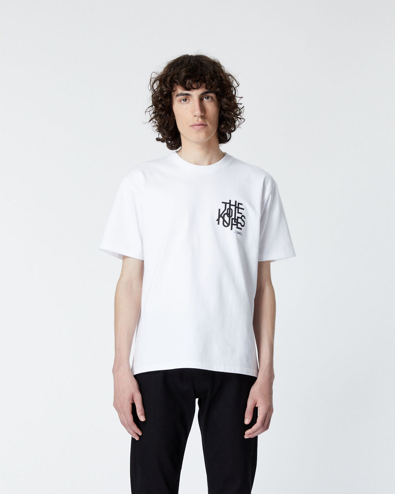 The Kooples MEN WHITE cotton white t-shirt with logo tangled up