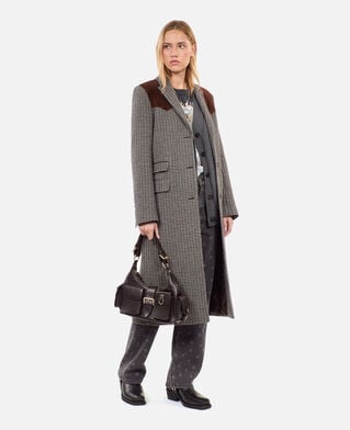 The Kooples WOMEN BROWN brown grained leather amelia bag