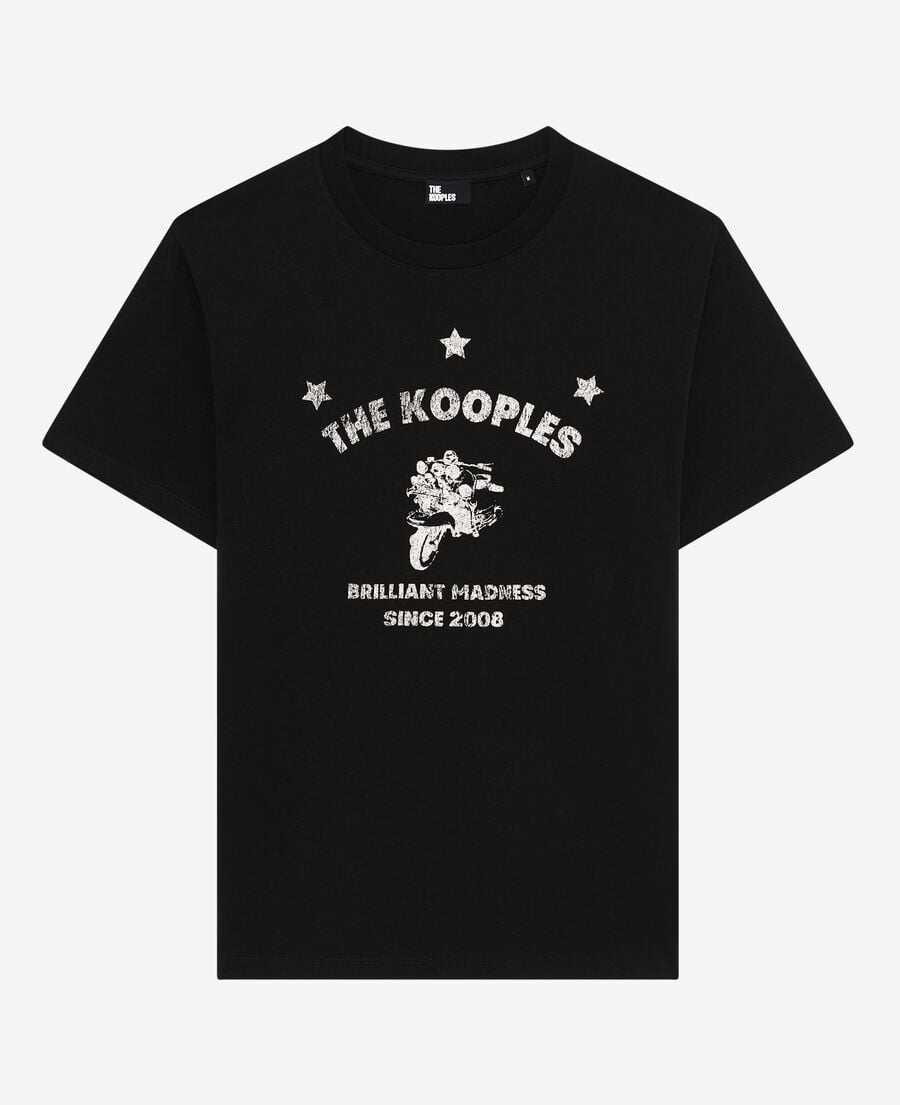 The Kooples HERREN BLACK t-shirt mit schwarzem siebdruck