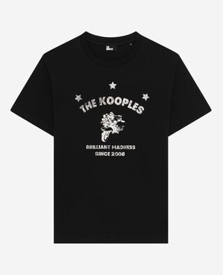 The Kooples HERREN BLACK t-shirt mit schwarzem siebdruck