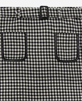 The Kooples WOMEN BLACK WHITE short black and white houndstooth skirt
