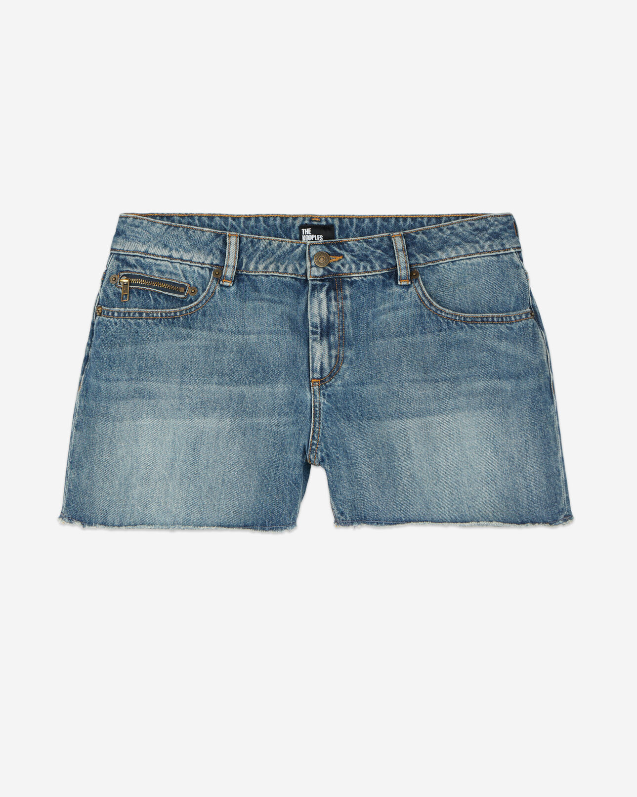 The Kooples WOMEN MEDIUM BLUE blue denim shorts