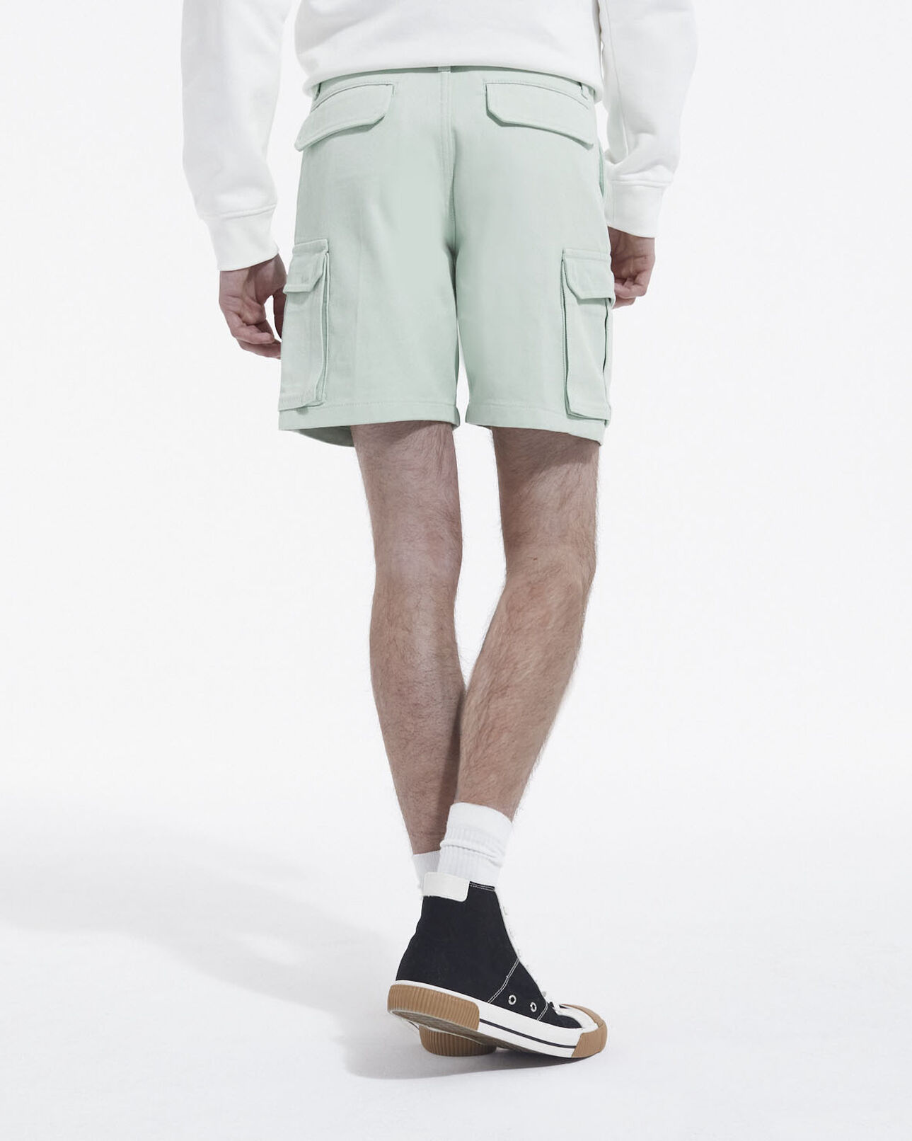 The Kooples HOMME GREEN WATER short vert coton biologique à poches cargo
