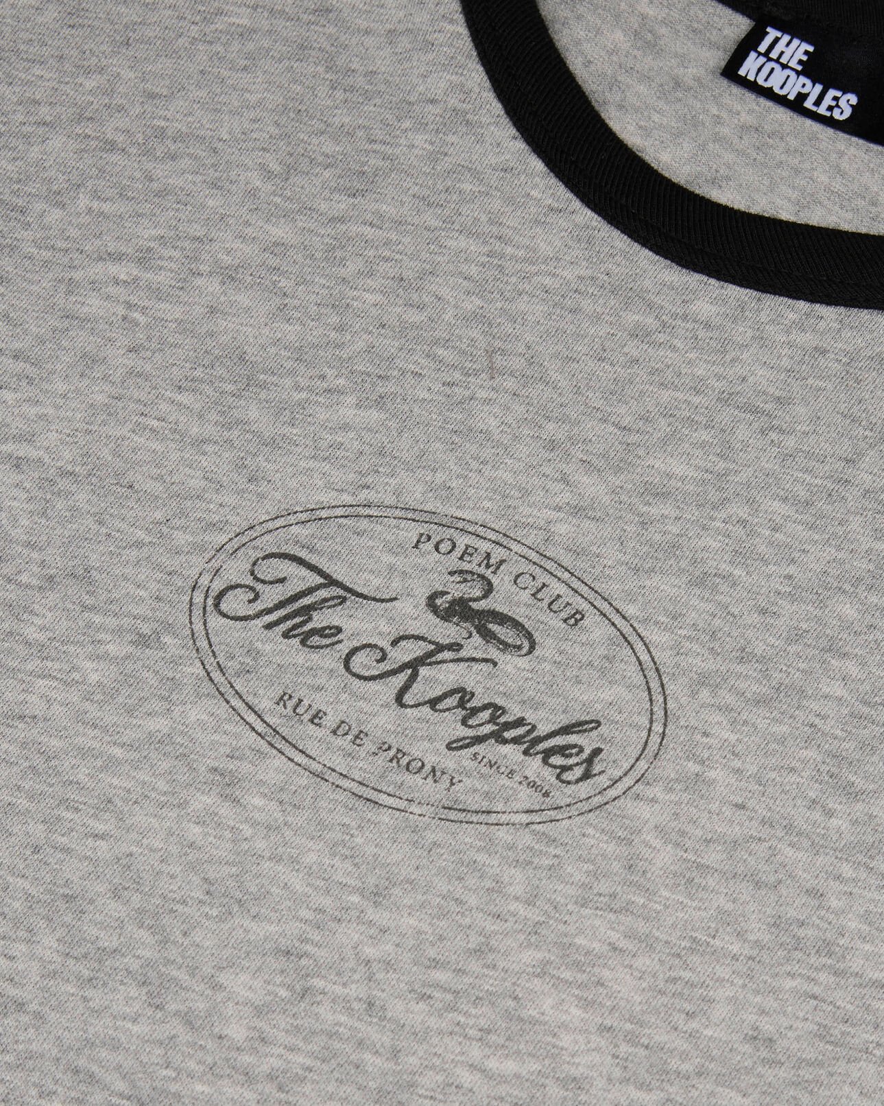 The Kooples DAMEN GREY MELANGE t-shirt mit grauem siebdruck