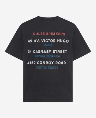 The Kooples HERREN BLACK WASHED t-shirt mit schwarzem siebdruck