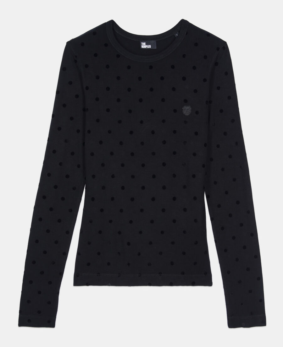 The Kooples FEMME BLACK t-shirt manches longues noir