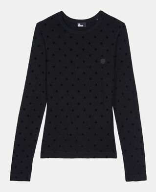 The Kooples FEMME BLACK t-shirt manches longues noir