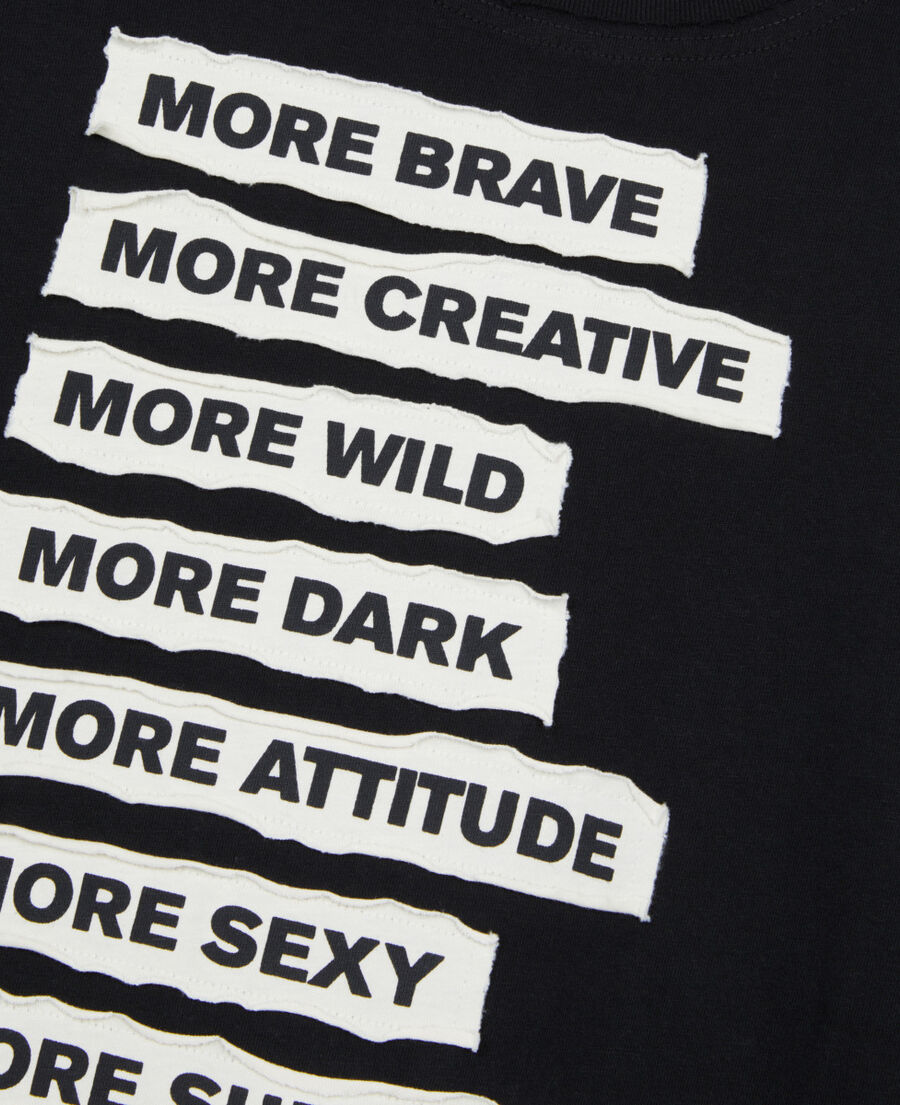 The Kooples HOMME BLACK WASHED t-shirt manches longues noir