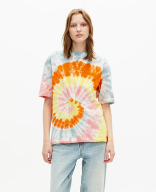 The Kooples WOMEN BABY BLUE multicolor tie-dye t-shirt