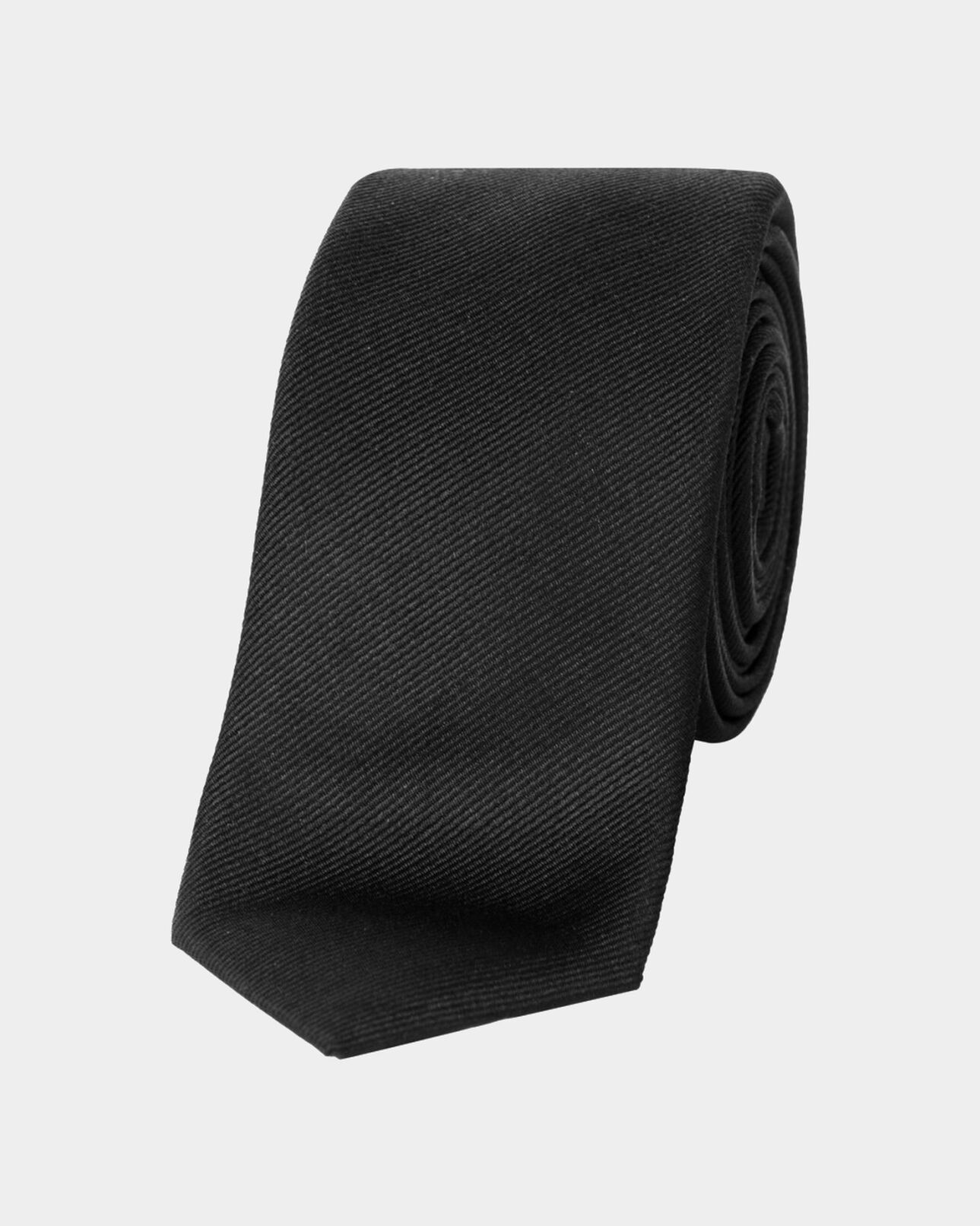 The Kooples HOMME BLACK cravate soie noire unie permanente