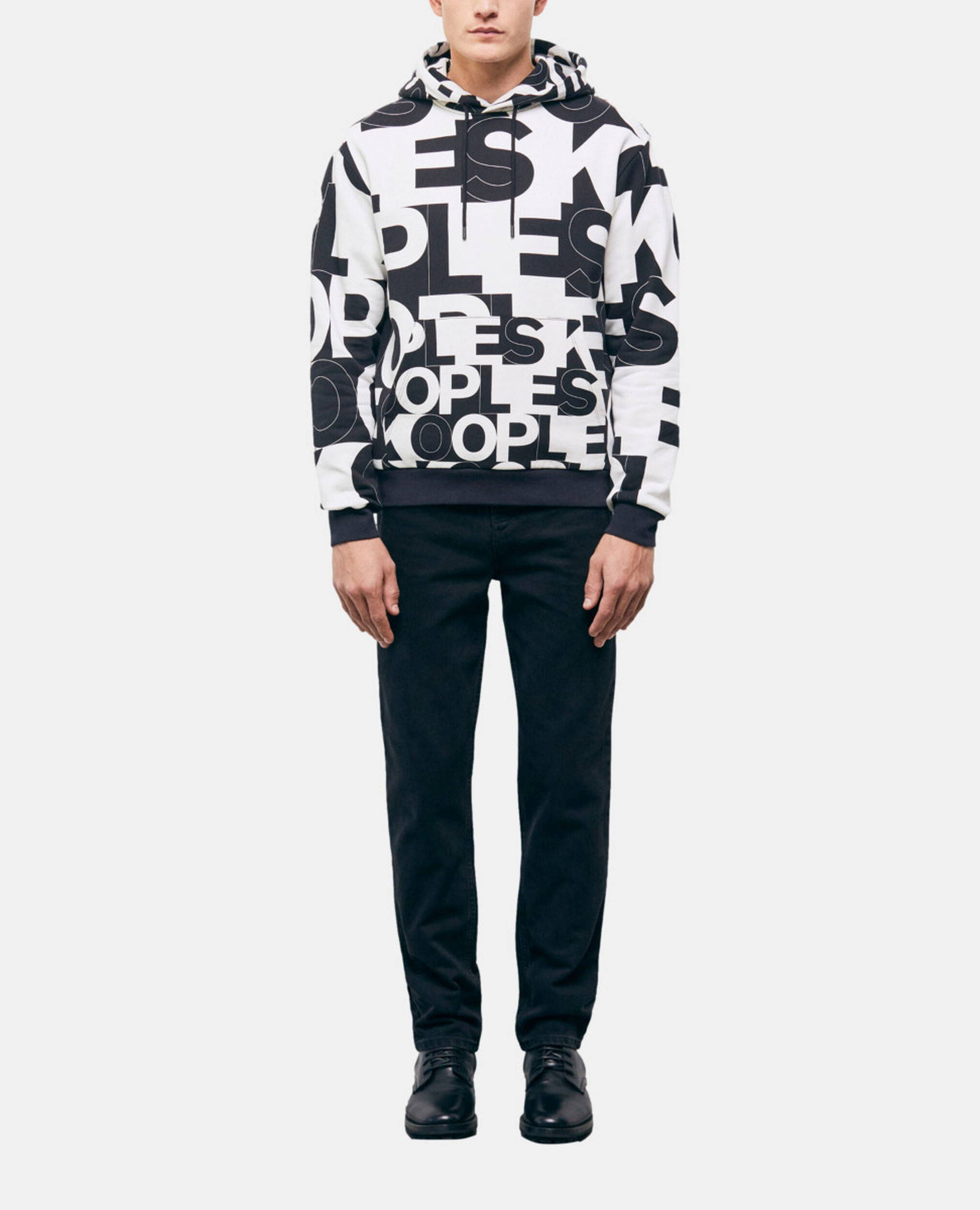 Sweatshirt with The Kooples logo, BLACK / WHITE, hi-res image number null