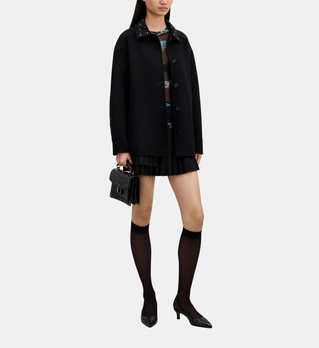 Black overshirt type jacket with stars