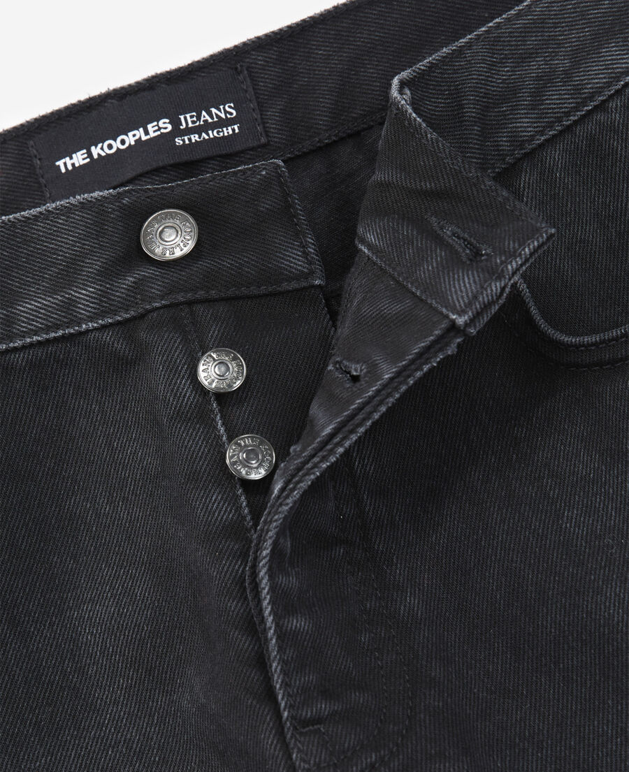 straight-cut faded retro black jeans