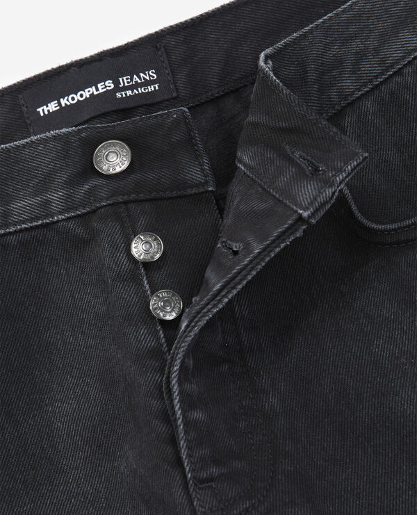 straight-cut faded retro black jeans