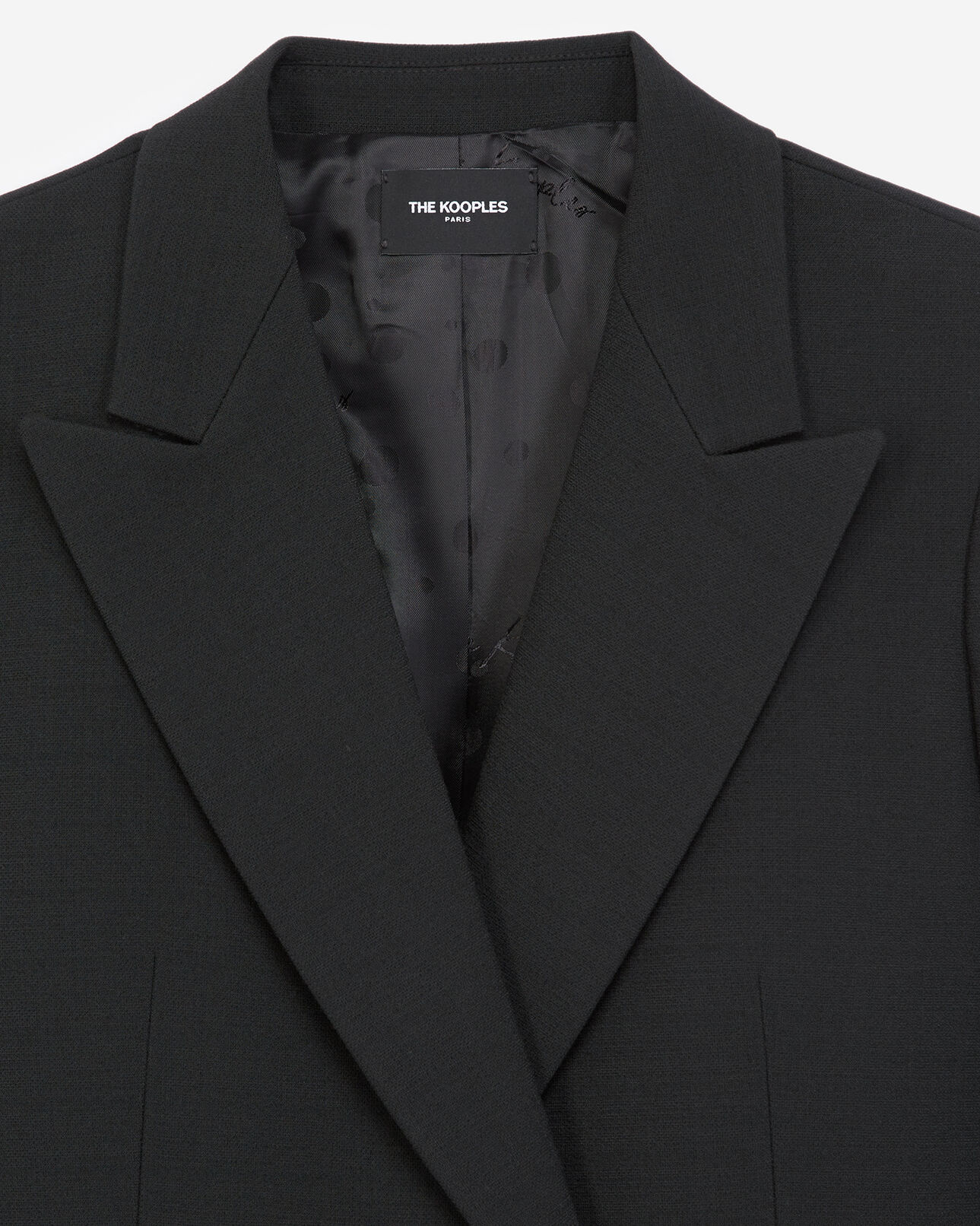 The Kooples WOMEN BLACK double-breasted black suit jacket w/pockets