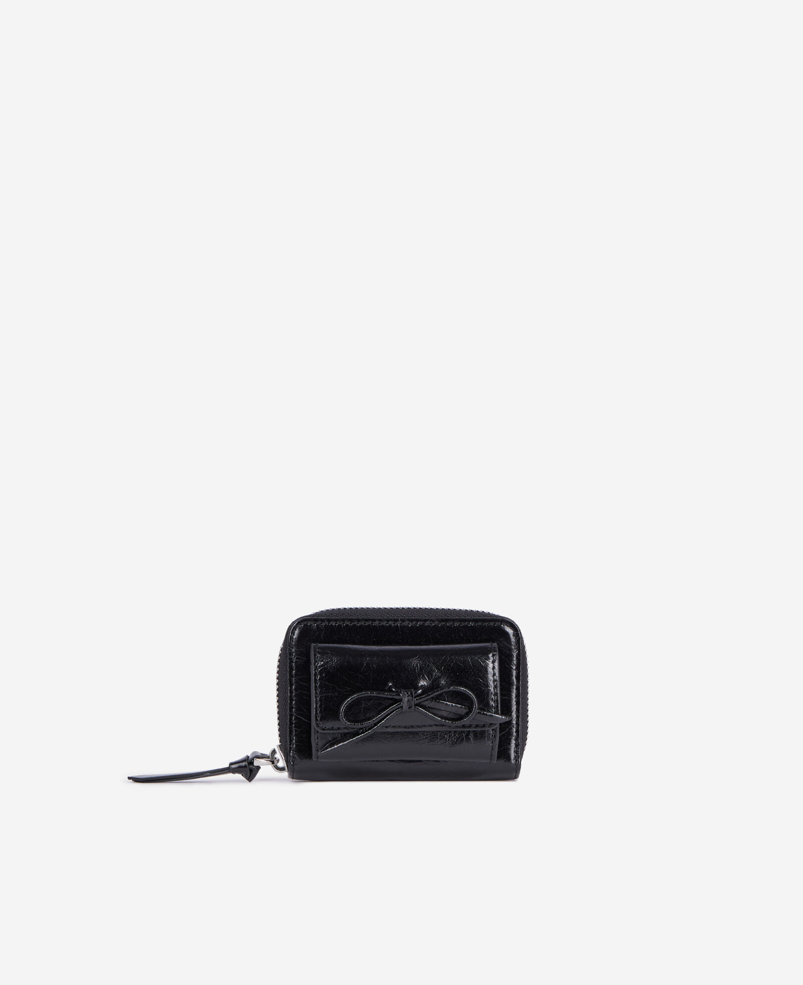 The Kooples F BLACK amelia black leather coin purse