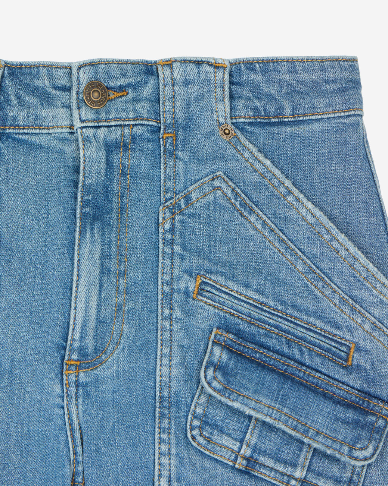 The Kooples WOMEN BLUE light blue denim shorts