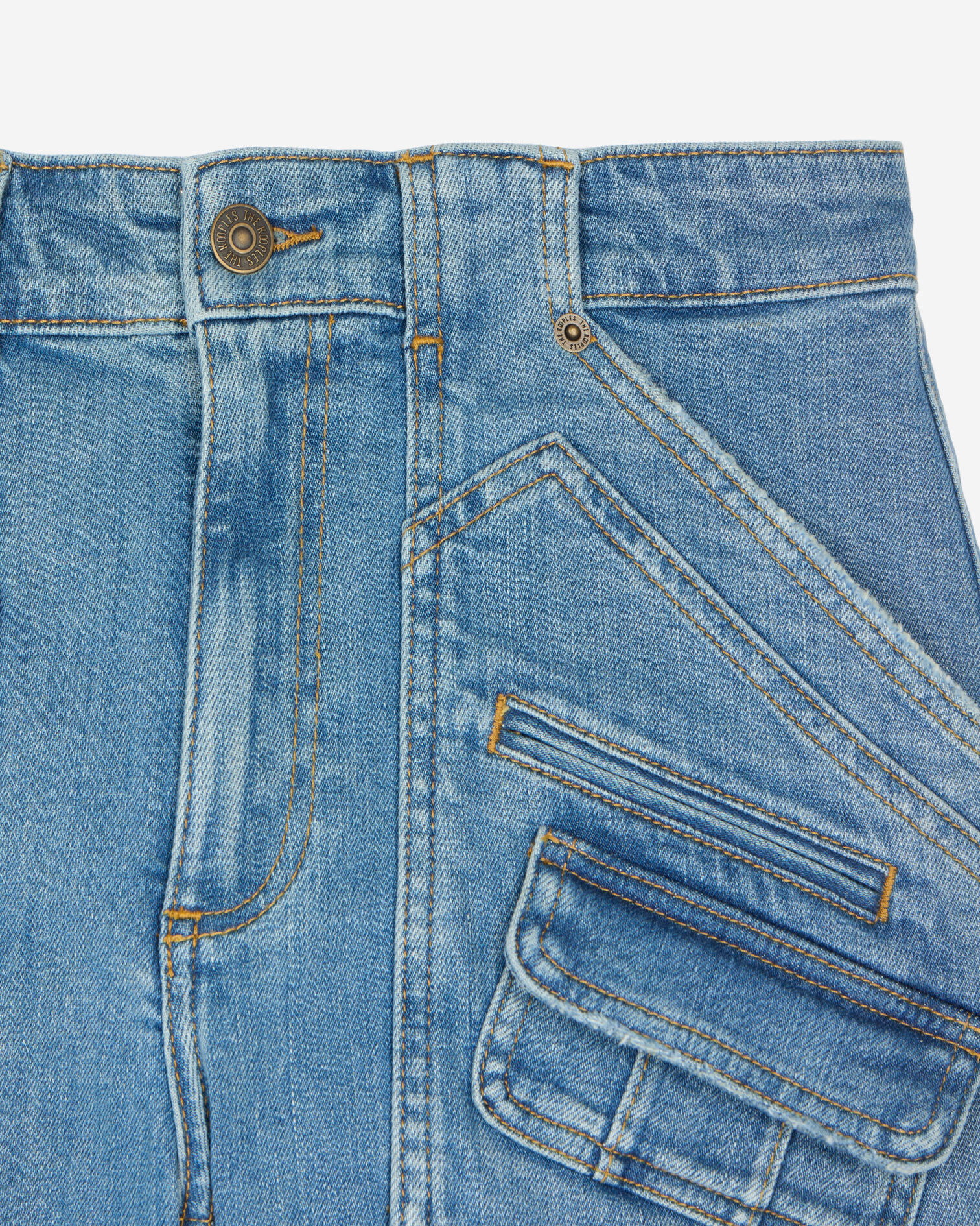 Light blue denim shorts, BLUE, hi-res image number null