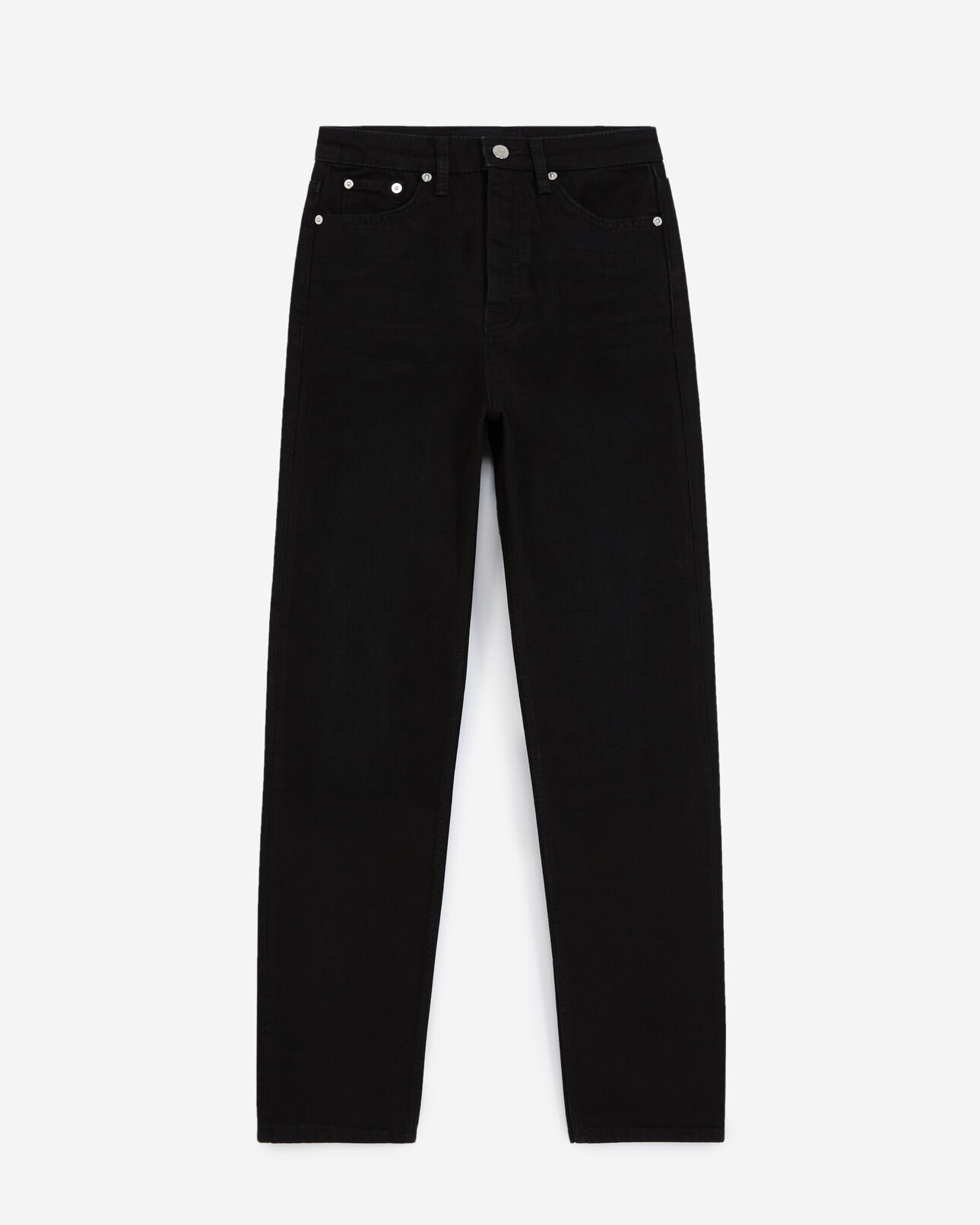 The Kooples FEMME BLACK jean noir à taille haute droit