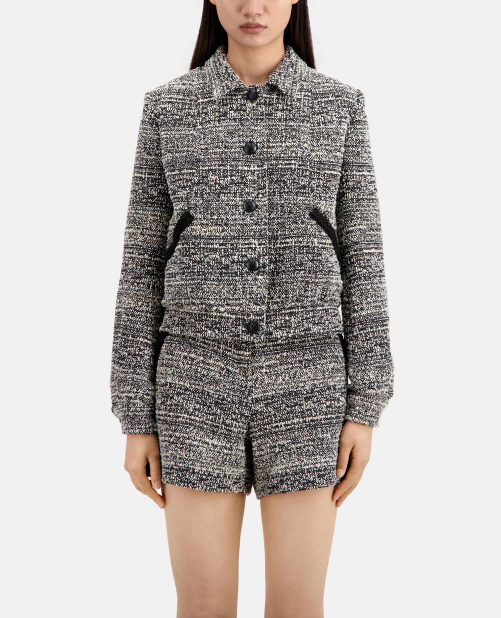 Black and white tweed jacket, BLACK WHITE, hi-res image number null