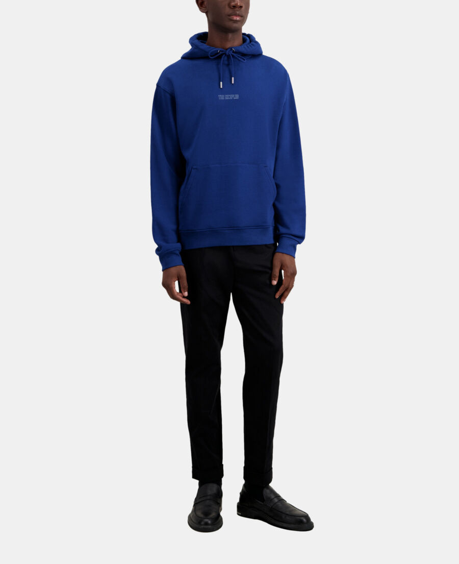 bright blue logo hoodie